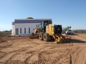 Heavy equipment on the grounds, August 2024